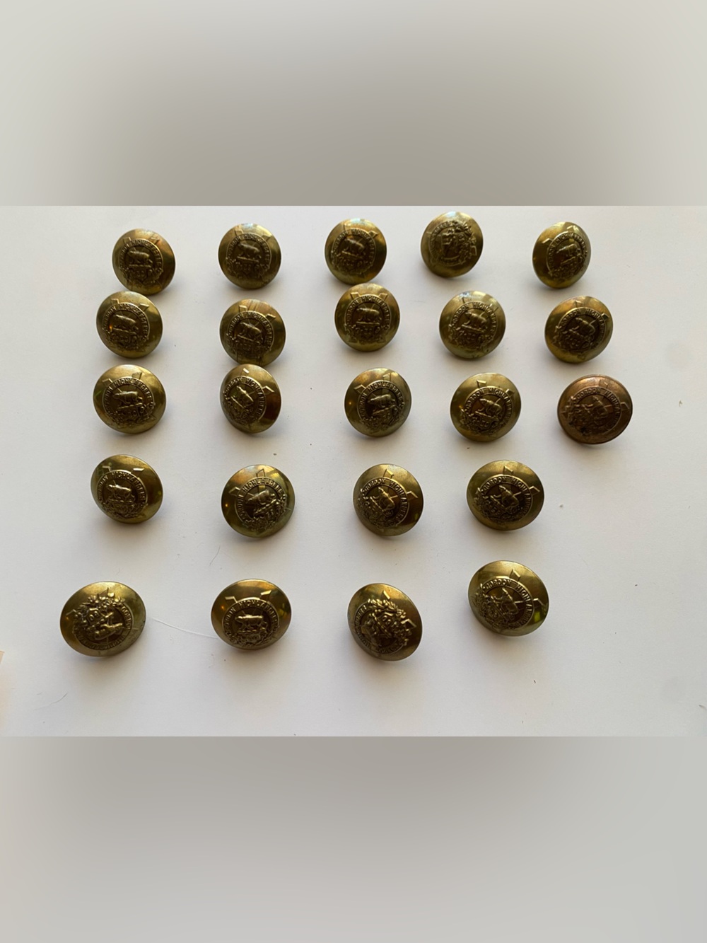 Vintage Pre-WWI 50th Regiment Gordon Highlanders Brass Uniform Buttons Lot 23pc